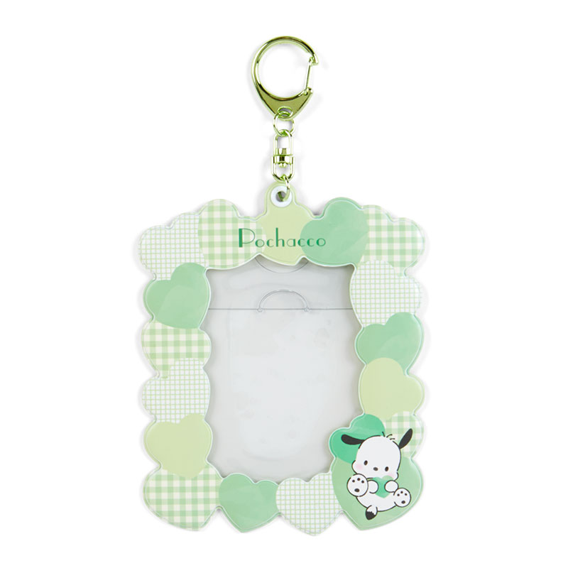 พวงกุญแจเฟรมการ์ด/โพลารอยด์/รูป/บัตร แบบขอบรูปหัวใจ ของแท้จาก Sanrio Japan สายติ่ง สายไอดอล ต้องมี ! ขนาด 10.8 x 0.3 x 13.3 ซม. ทำจาก PVC มี 5 แบบให้เลือก
