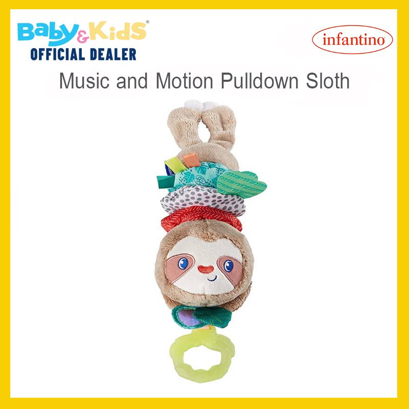 infantino โมบายห้อยรถเข็น ตุ๊กตาสล็อต Music and Motion Pulldown Sloth