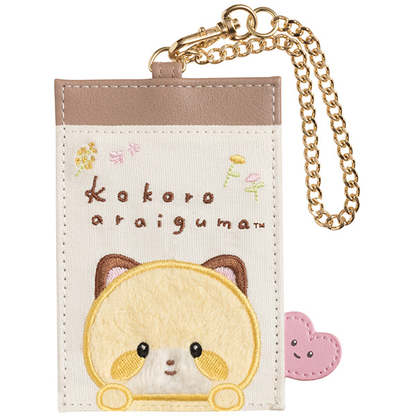 Pass Case ที่ใส่บัตรลาย Kokoro Raccoon Hug Makes Your Heart Warm ขนาด 11 x 7.5 ซม.
