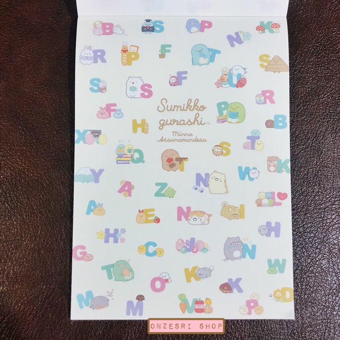 สมุดฉีก Sumikko Gurashi - Everyone Gathers แบบสีชมพู ขนาด 14.8 x 10.5 ซม. มี 4 ลาย รวม 100 แผ่น