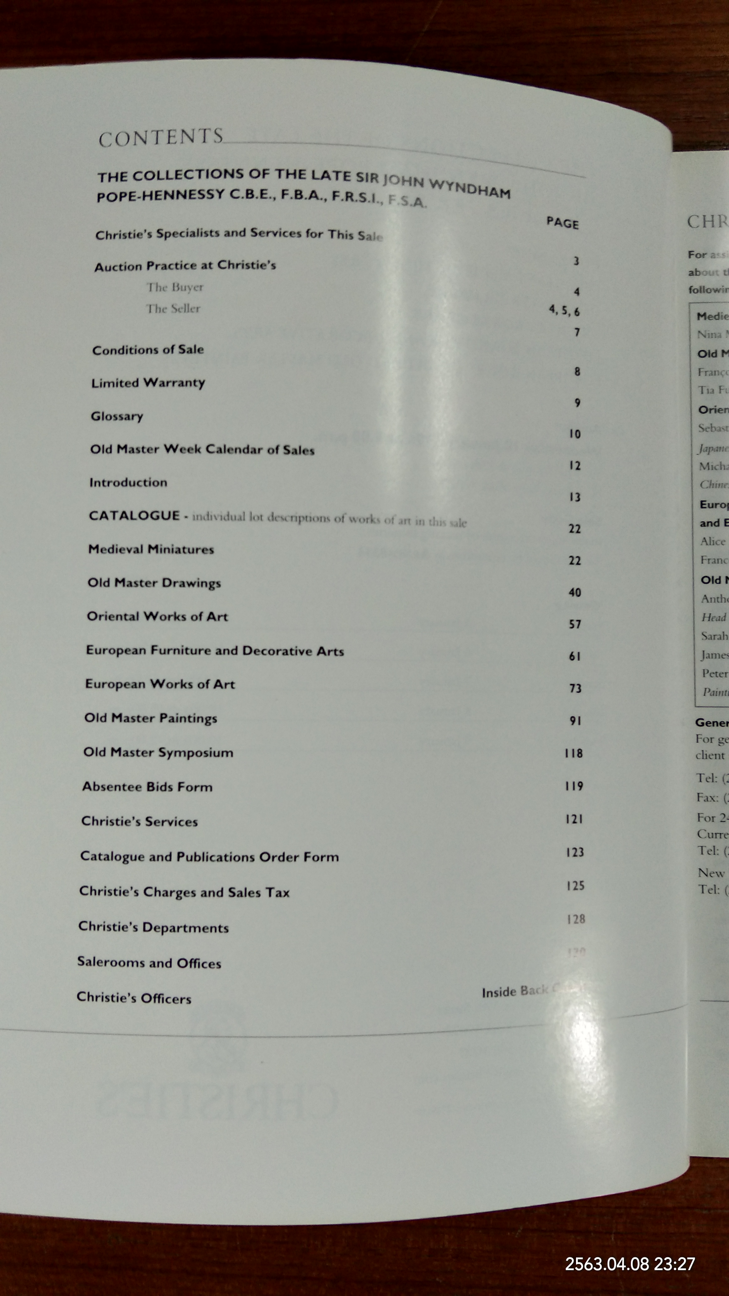 CHRISTIE'S New York Wednesday, January 10, 1996