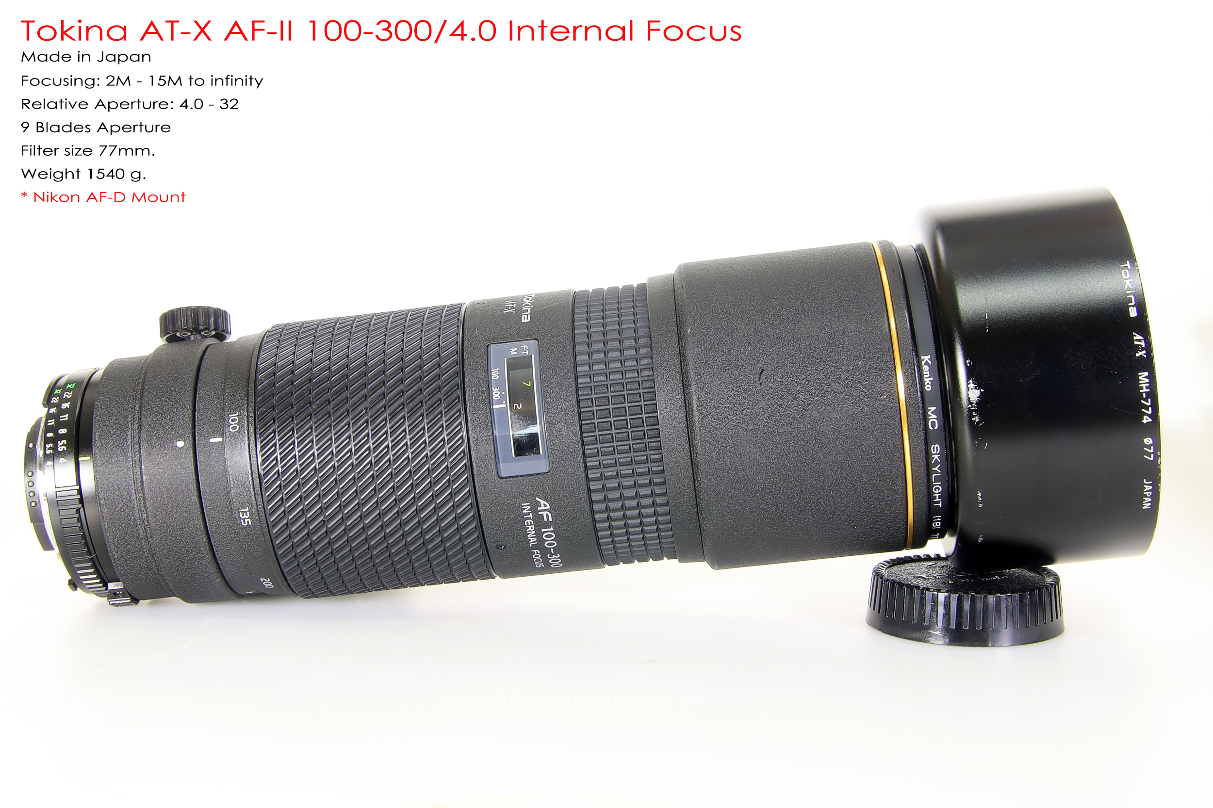 Tokina AT-X AFII 100-300/4.0 Internal Focus *Nikon AF-D Mount เลนส์ซูมซูเปอร์เทเลสายถ่ายนกเอฟกว้าง