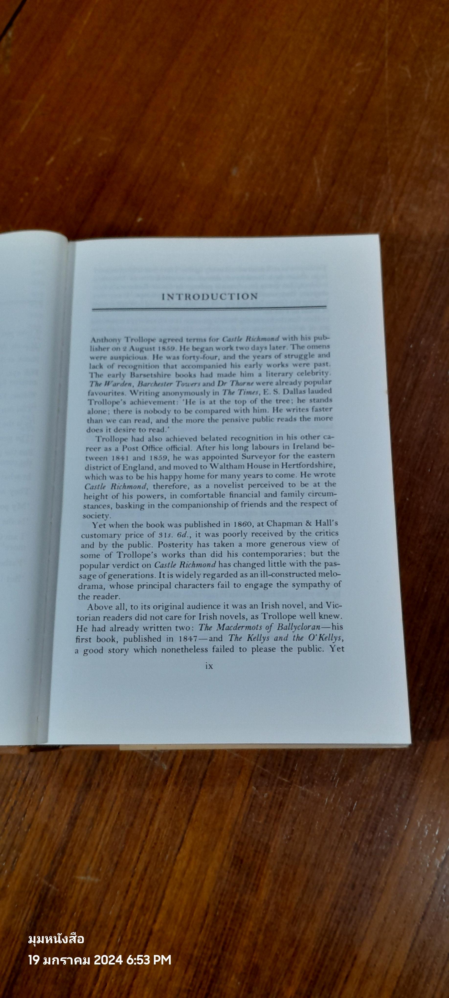 CASTLE RICHMOND : Anthony Trollope