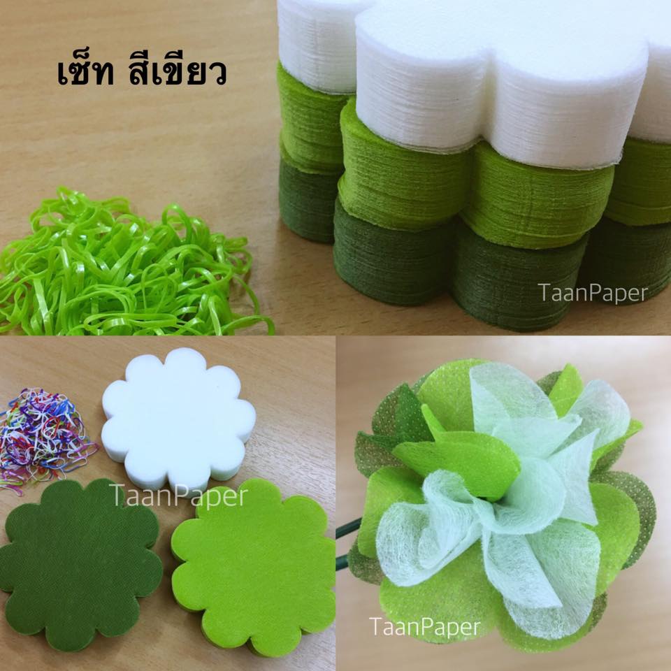 กระดาษสาห่อเหรียญ เซ็ทสีเขียว