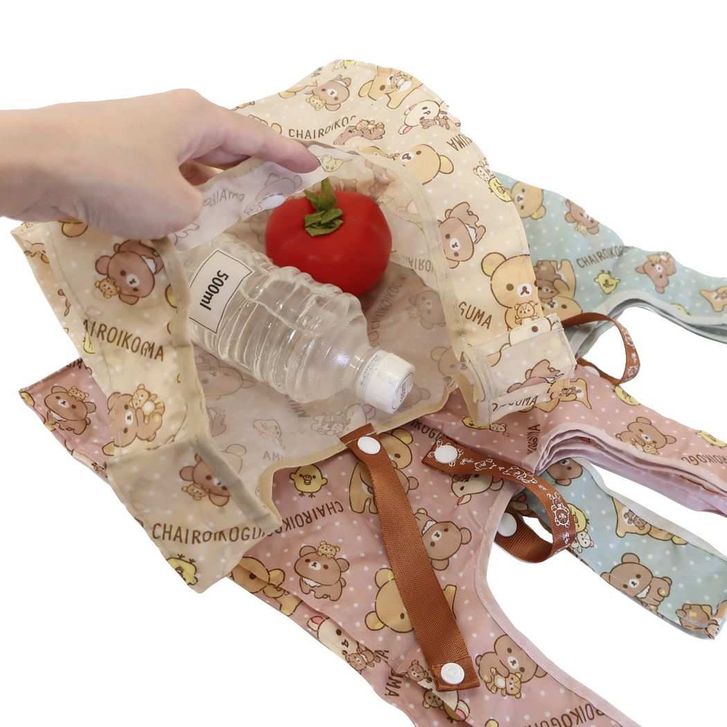 กระเป๋า Eco Bag - Petite Bag ลาย Rilakkuma สีน้ำตาล พับได้ พกพาสะดวก ขนาด 22 x 29 x 16.5 ซม.