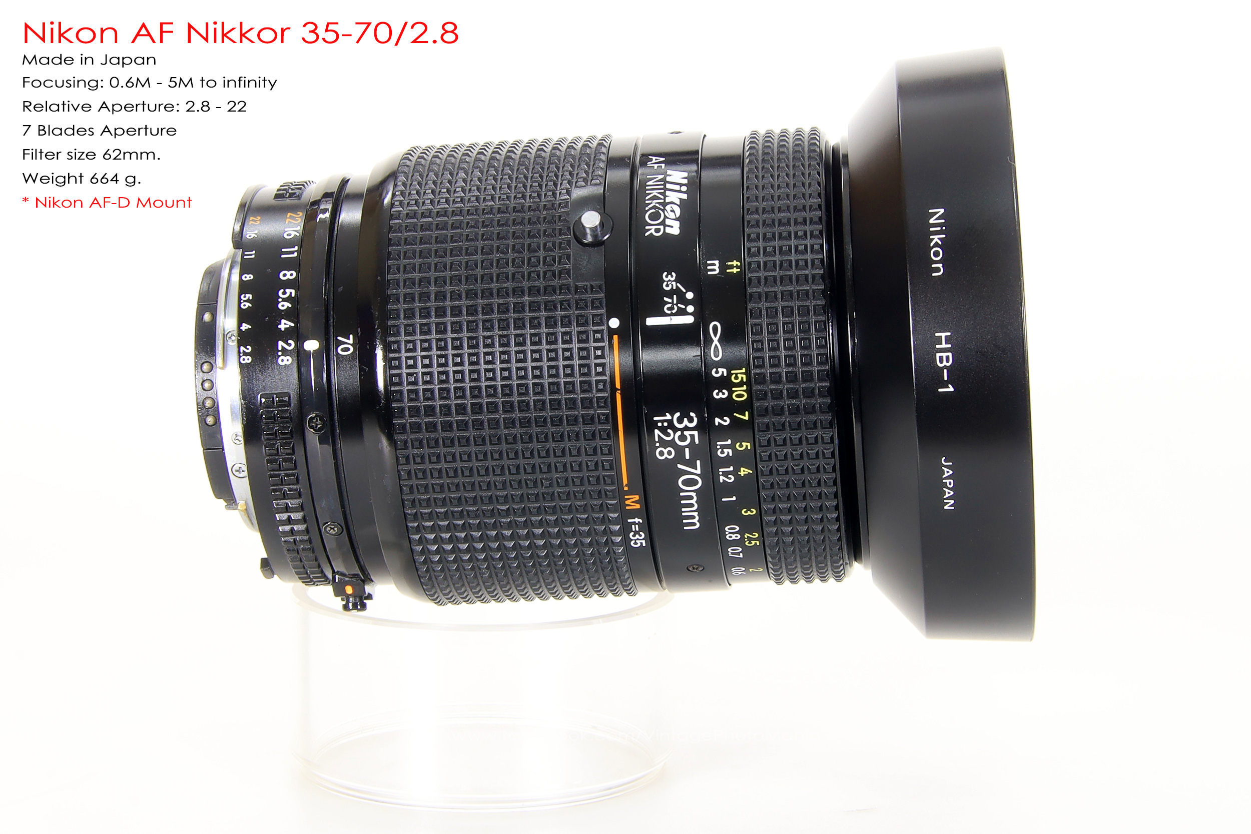 Nikon AF Nikkor 35-70/2.8 *Nikon AF-D Mount เลนส์ซูมเกรดโปรเอฟไม่ไหล