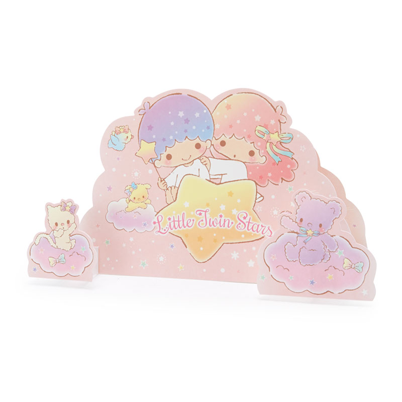 การ์ดเปล่า Sanrio & Seal Card แบบ Little Twin Stars สามารถเขียนด้านในได้ มีสติกเกอร์น่ารักให้แปะได้ 1 แผ่น มาพร้อมซองลายน่ารักเข้ากัน ขนาดประมาณ 16.2 x 11 ซม.