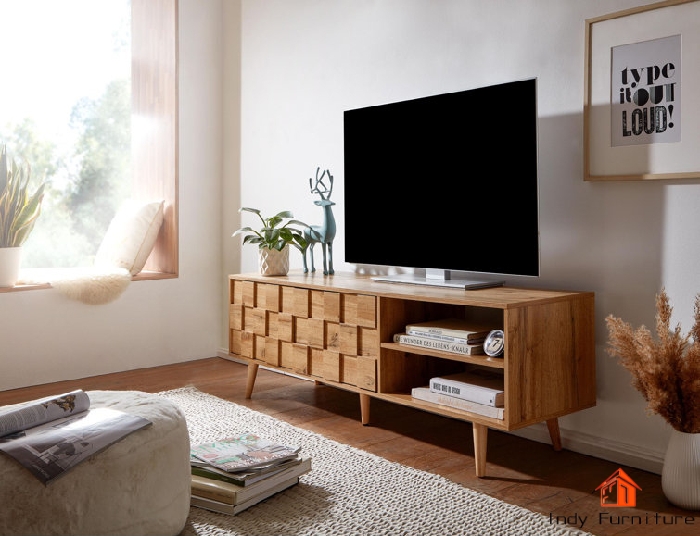 ตู้อเนกประสงค์ ไม้ยางพารา รุ่น Salab-B160 สีธรรมชาติ