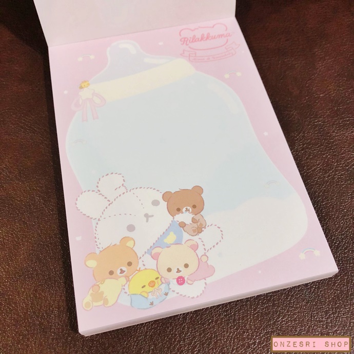 สมุดฉีก Rilakkuma Usa Usa Baby แบบลายสีเหลี่ยม ขนาด 14.8 x 10.5 ซม. มี 4 ลาย รวม 100 แผ่น