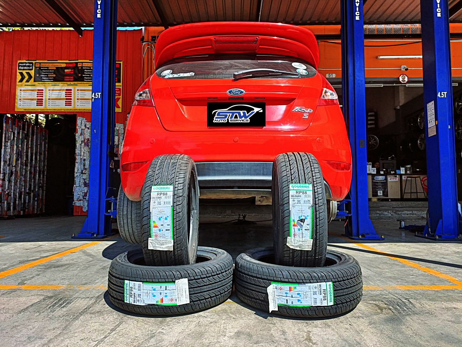 ยาง GOODRIDE RADIAL RP88 195/55R15 85V ติดตั้งใส่ FORD FIESTA S