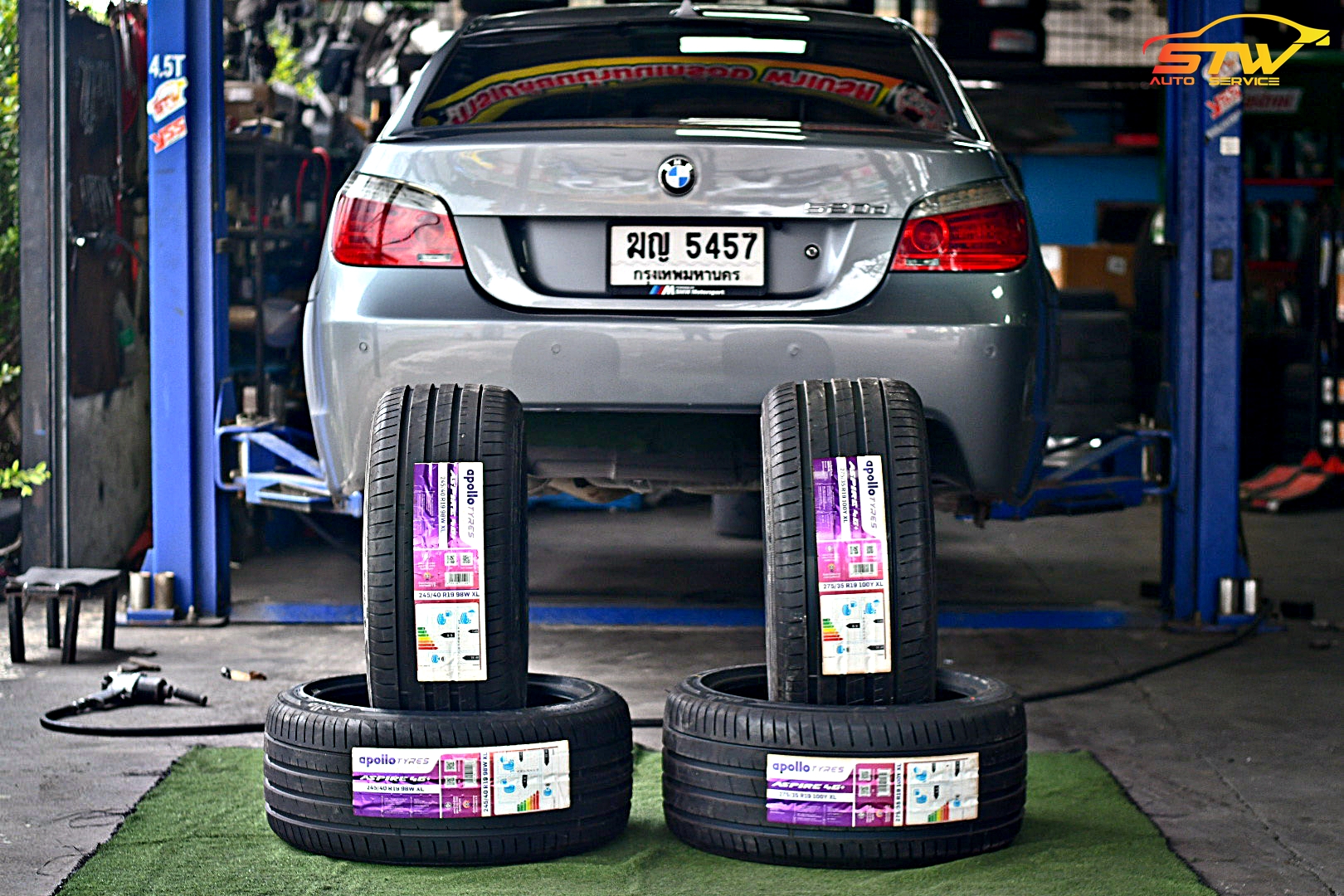 ยาง APOLLO Aspire 4G F 245/40R19 98W R 275/35R19 100Y ติดตั้งใส่ BMW Series 5 520d