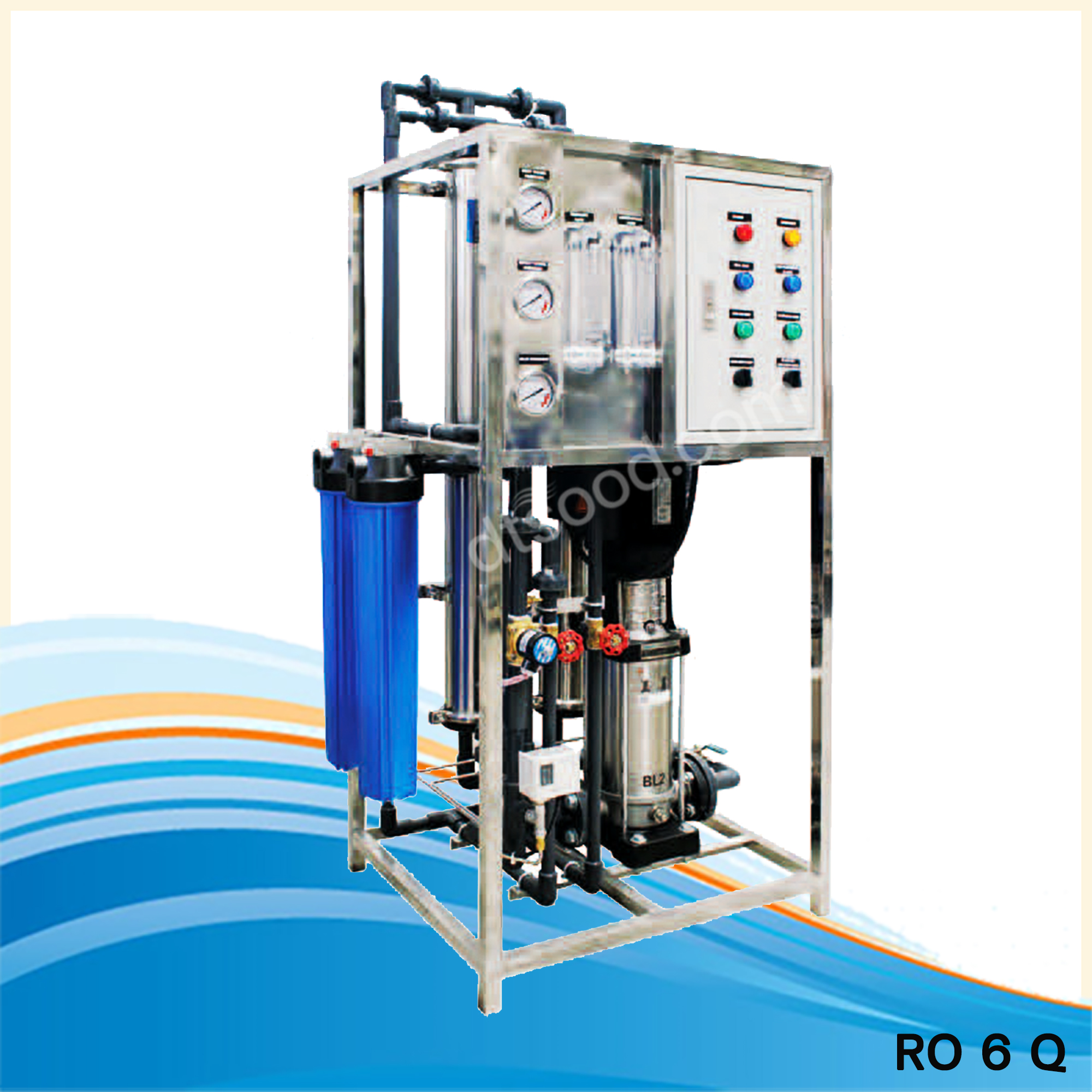 เครื่องกรองน้ำอุตสาหกรรม เครื่องกรองน้ำ RO-6Q (6,000LPD)