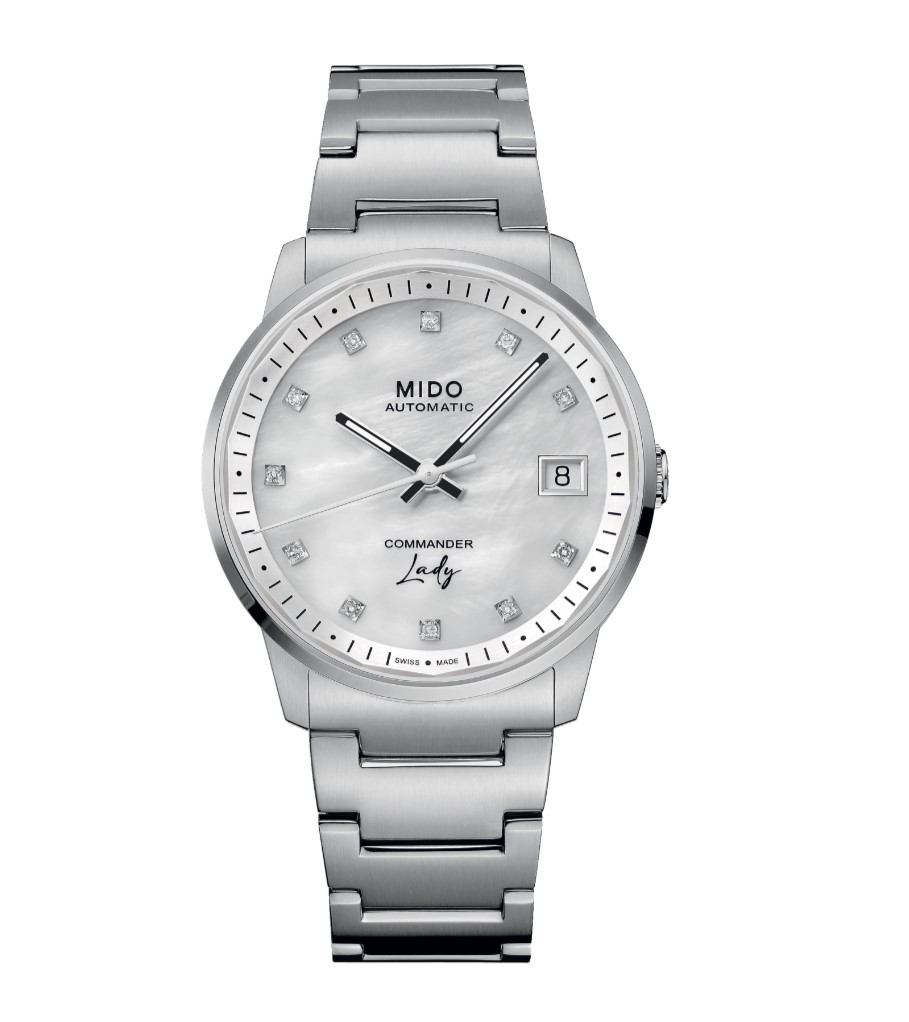 (ประกันศูนย์ไทย 2 ปี) Mido COMMANDER LADY (หน้าเพชร สายสแตนเลส)