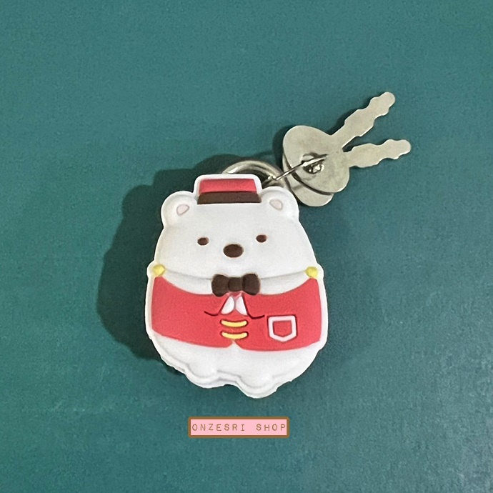 เซ็ตแม่กุญแจพร้อมลูกกุญแจ Sumikko Gurashi Travel Padlock ทำจากยาง ขนาดสูง 4 ซม. มี 5 แบบให้เลือก