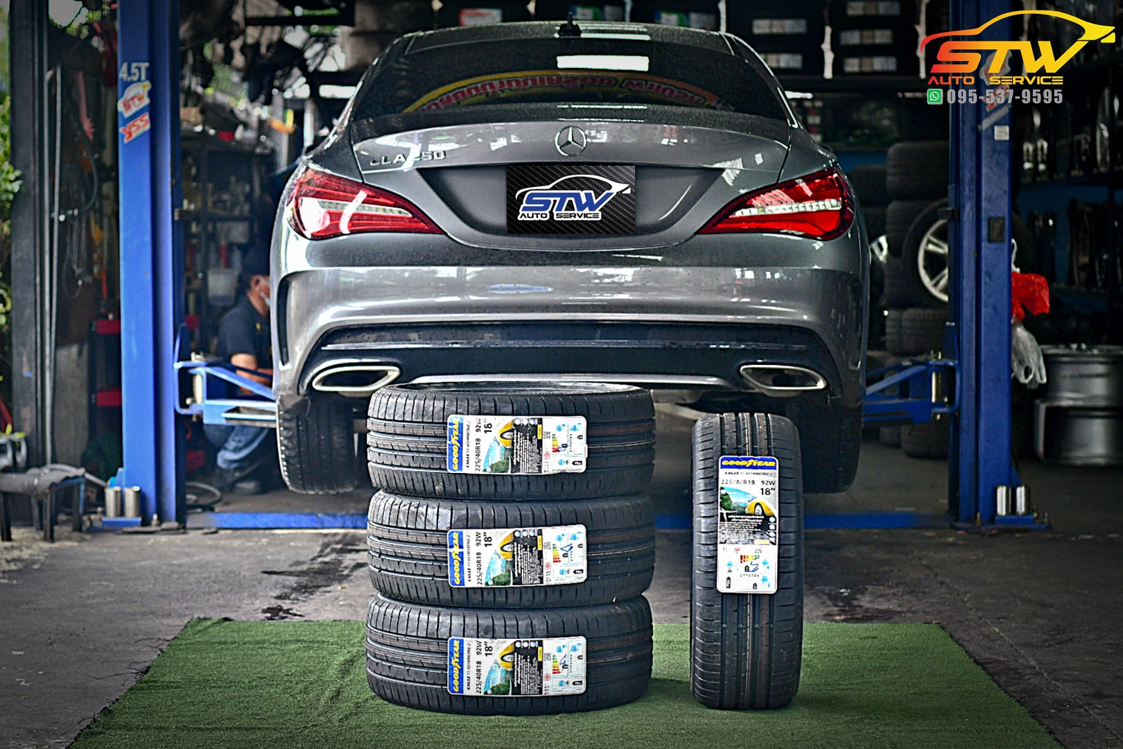 เปลี่ยนยาง Mercedes Benz CLA250 GOODYEAR Eagle F1 Asymmetric 2 ROF 225/40R18 92W