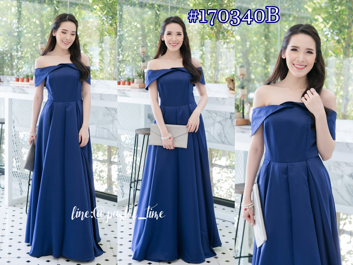 Beauty & the Belle Maxi Dress – สีน้ำเงิน
