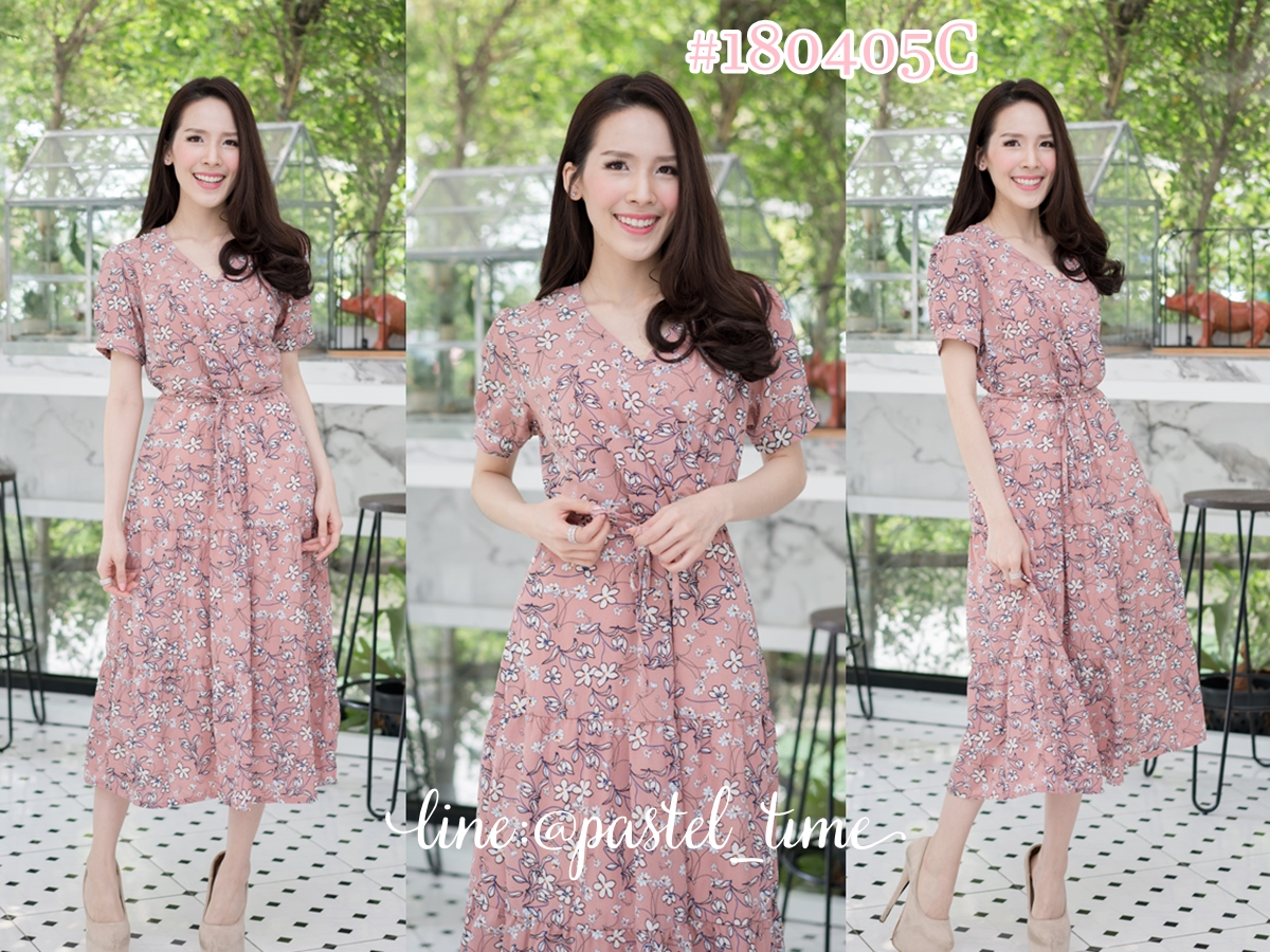 La Ana Floral Maxi Dress – สีชมพู