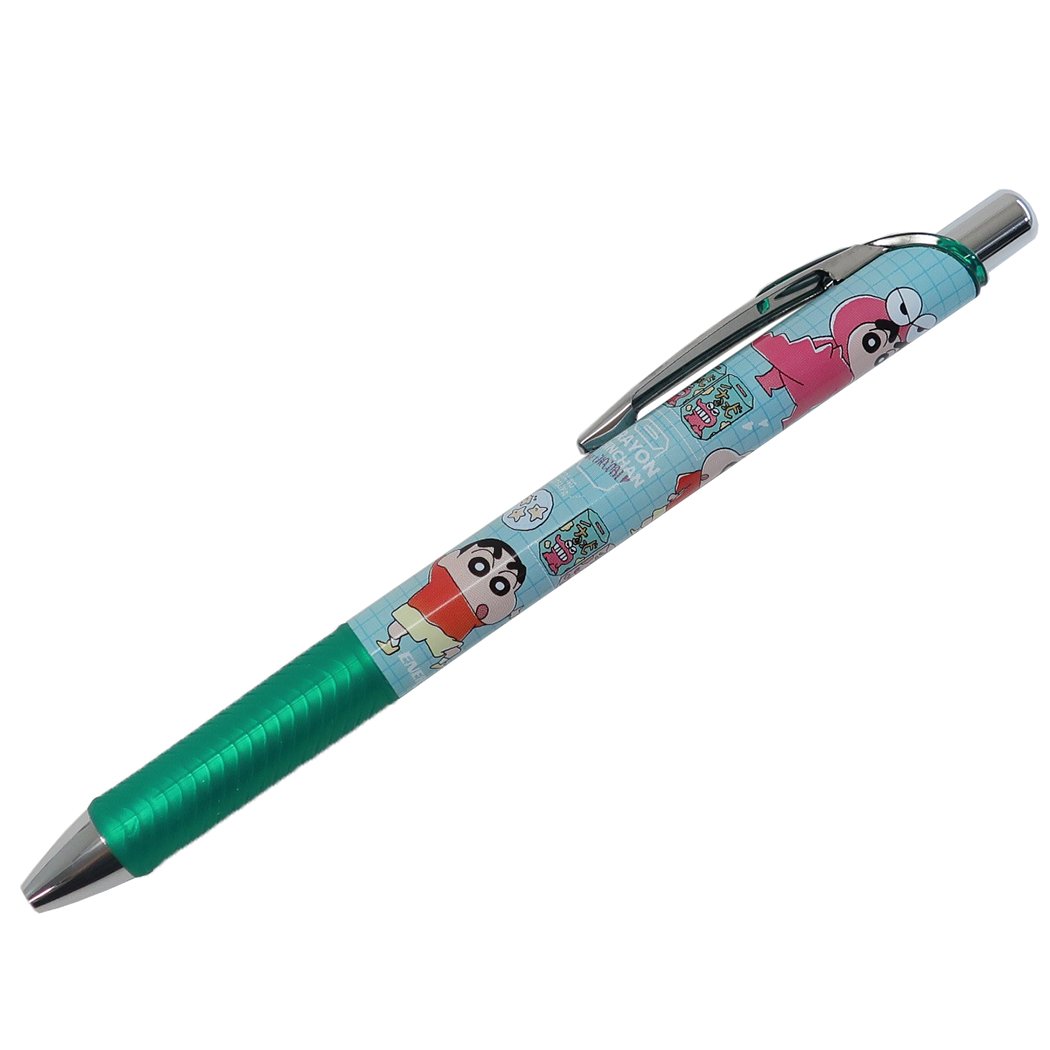 ปากกา Pentel Energel ลาย Crayon Shinchan สีเขียว หัว 0.5 หมึกสีดำ