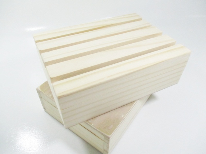 งานดิบกล่องไม้สนฝาครอบขนาด 13x18x6cm