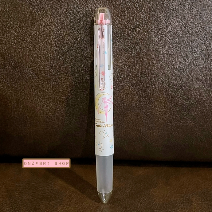 ปลอกปากกา Pilot Hi-Tec-C Coleto ใส่หมึกได้ 5 ไส้ แบบ Sailor Moon ลายสีขาว (White) ตรงที่จับเป็นแบบยางนุ่มมือ