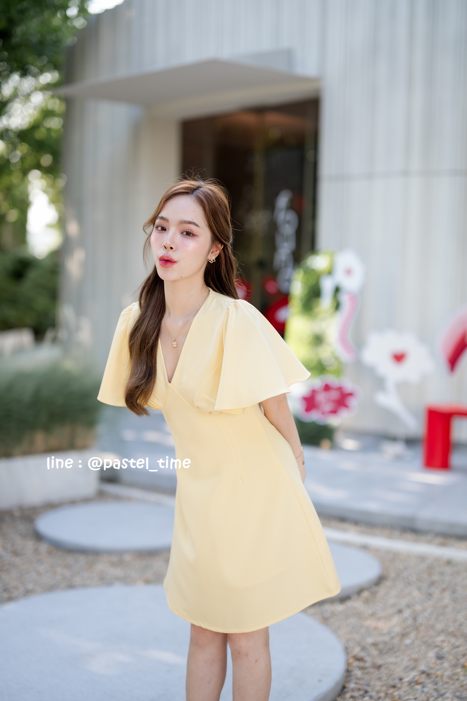 Sassy Flare Dress : สีเหลือง