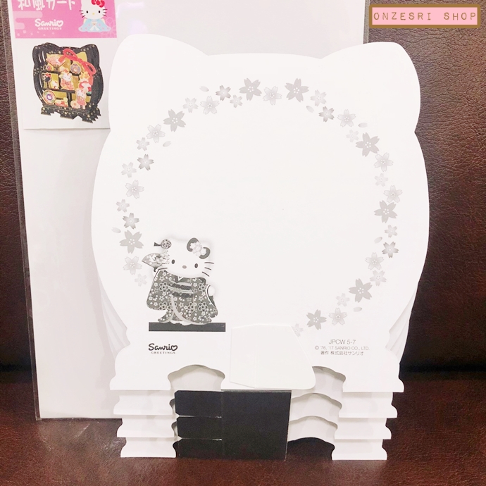 Sanrio Card - Pop up ลาย Hello Kitty Japan Round Shelf (Japan Limited) ด้านหลังเขียนได้ มาพร้อมซองลายน่ารัก ขนาด 12.8 x 0.5 x 17.2 ซม.
