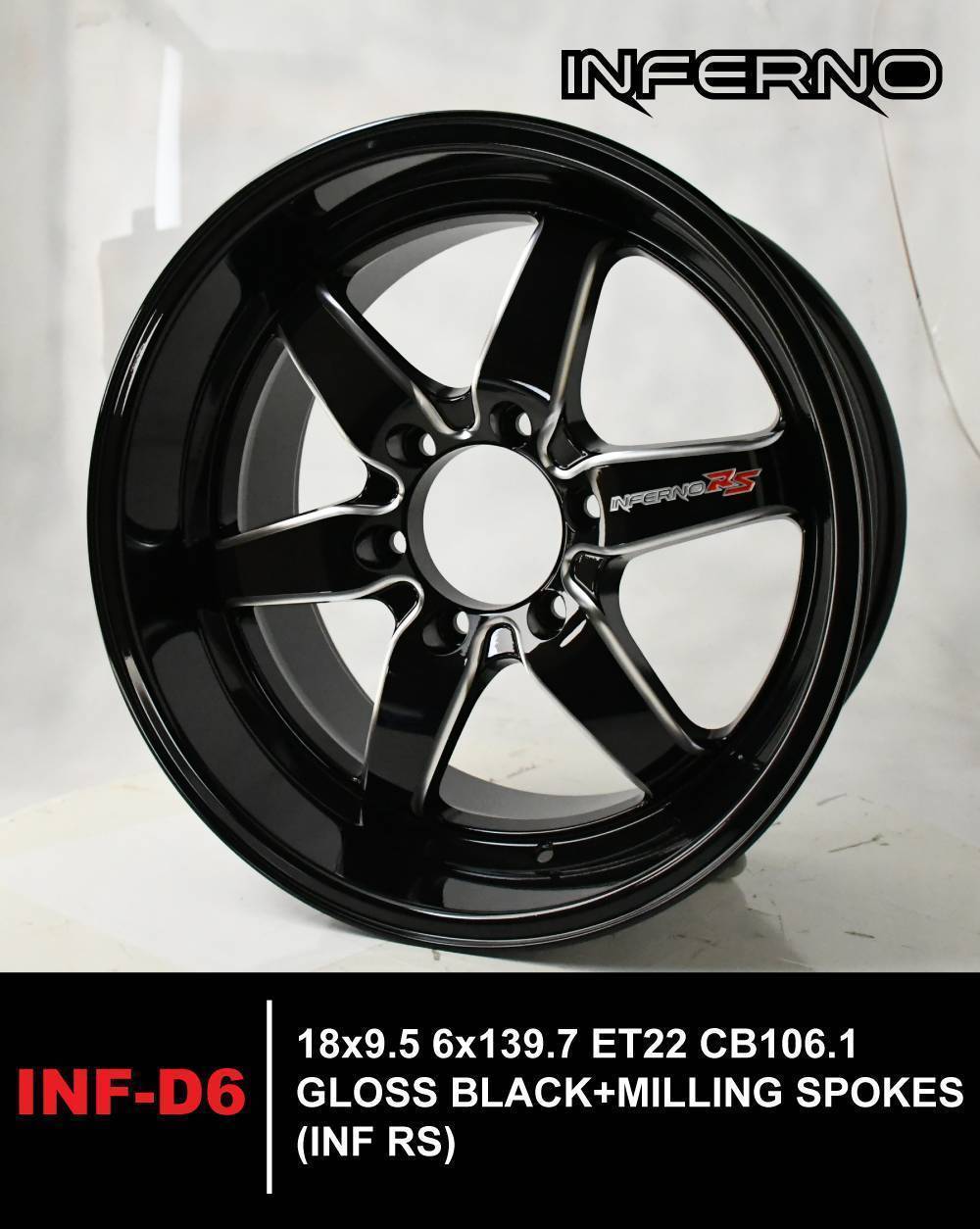 ล้อซิ่ง INFERNO INF-D6 (INF RS) ขอบ 18" 6รู ราคาพิเศษ