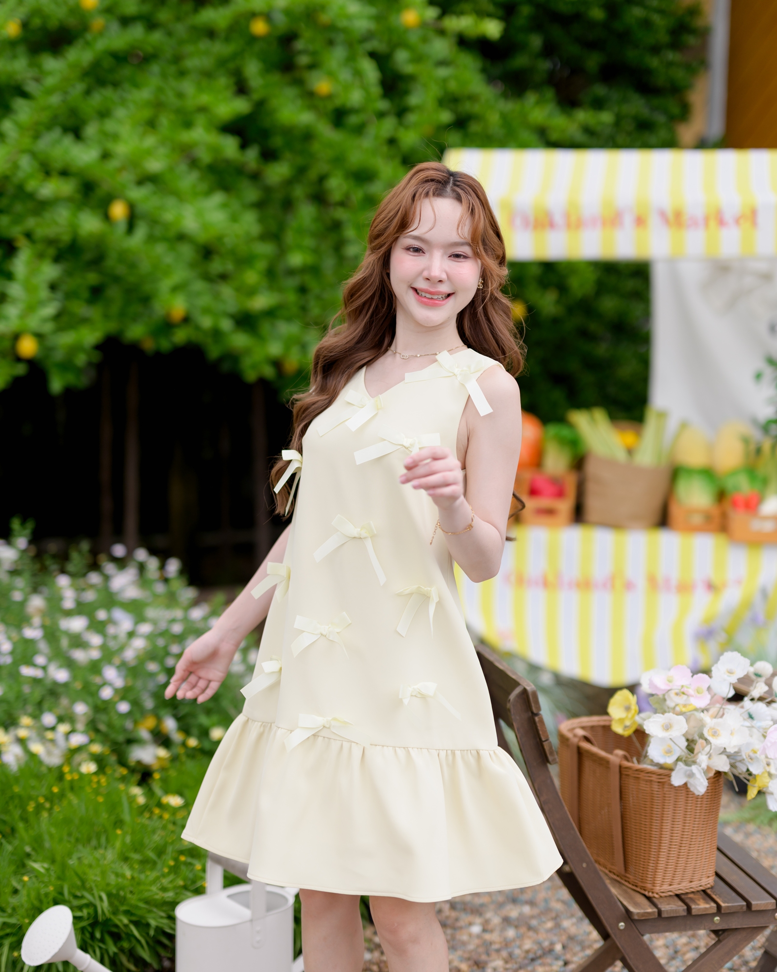 Bow me softly dress : สีเหลืองอ่อน