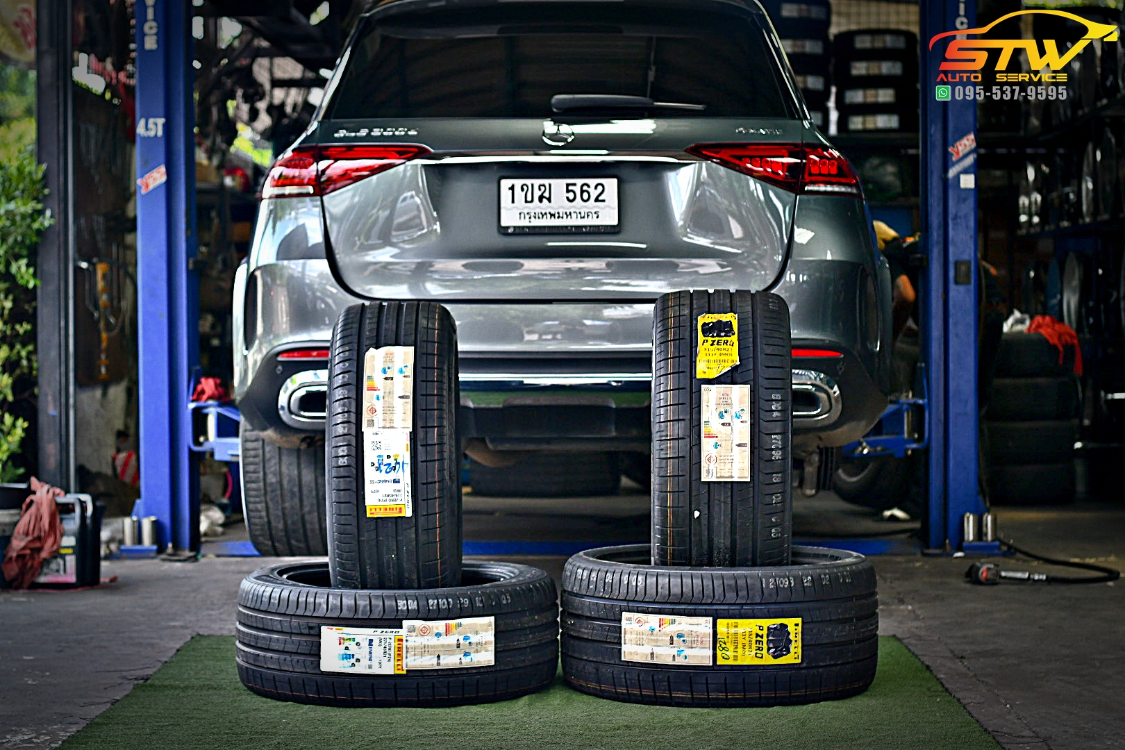 เปลี่ยนยาง Mercedes Benz GLE300d PIRELLI P ZERO PZ4 F:275/45R21 R:315/40R21