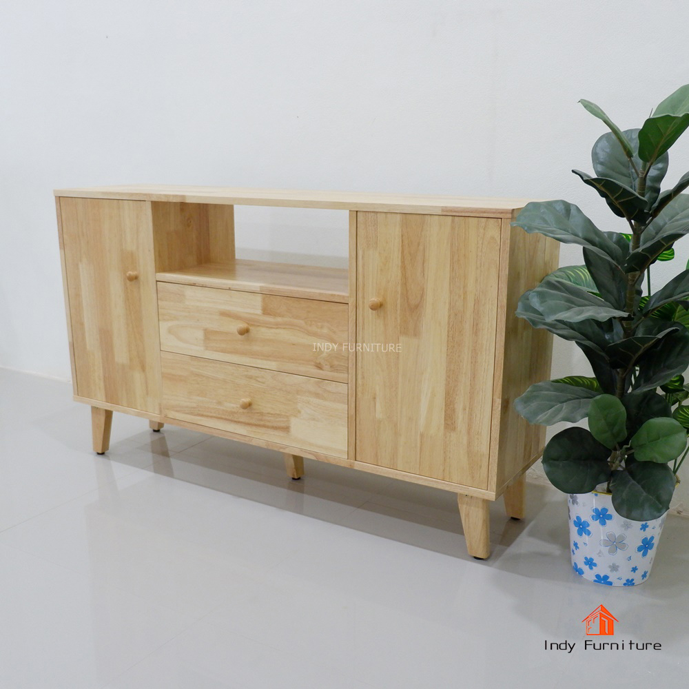ตู้อเนกประสงค์ ไม้ยางพารา รุ่น CHACO-B120 สีธรรมชาติ 120x30x70cm.