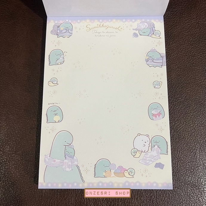 สมุดฉีก Sumikko Gurashi Tokage, Mom and Sparkling Night แบบสีขาว ขนาด 14.8 x 10.5 ซม. มี 4 ลาย รวม 100 แผ่น
