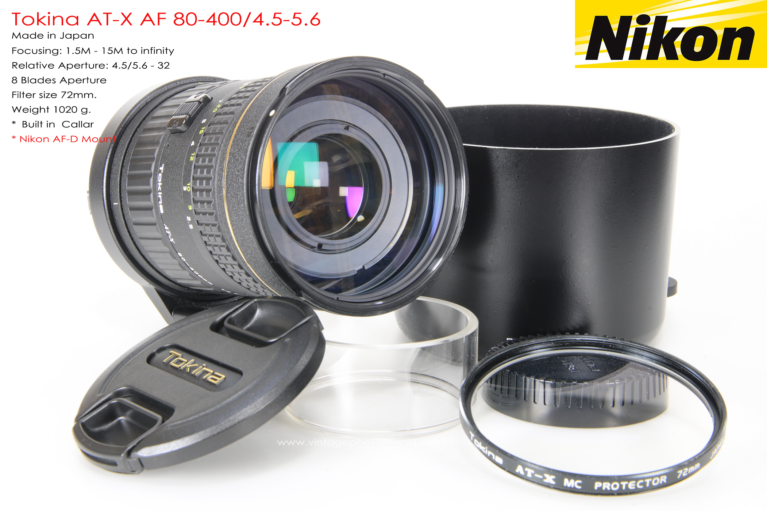 Tokina AT-X AF 80-400/4.5-5.6 *Nikon AF-D Mount เลนส์ซูมซูเปอร์เทเลสำหรับสายถ่ายไกลโดยเฉพาะ