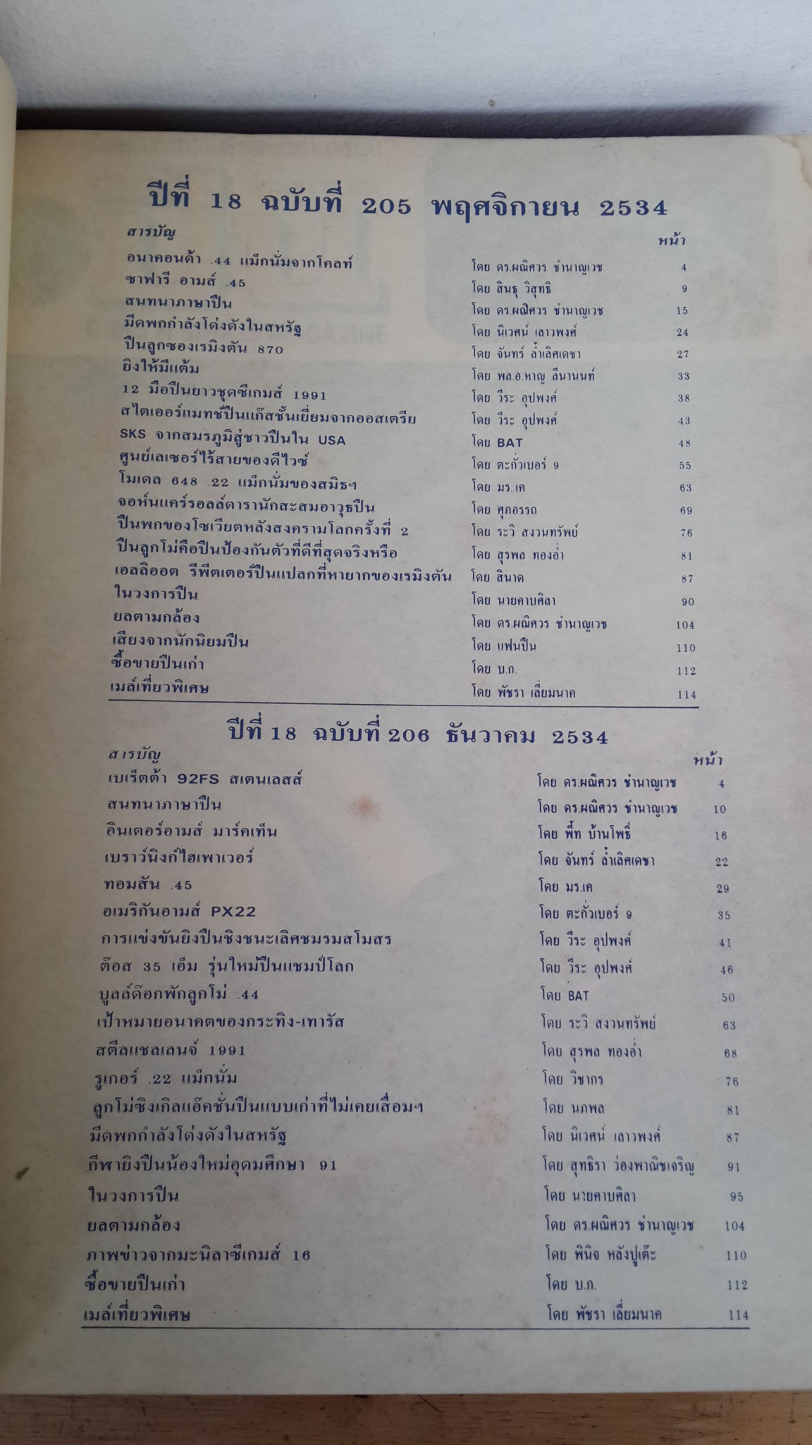 นิตยสาร อาวุธปืน รวมเล่มปี 2534 (ปกแข็ง)