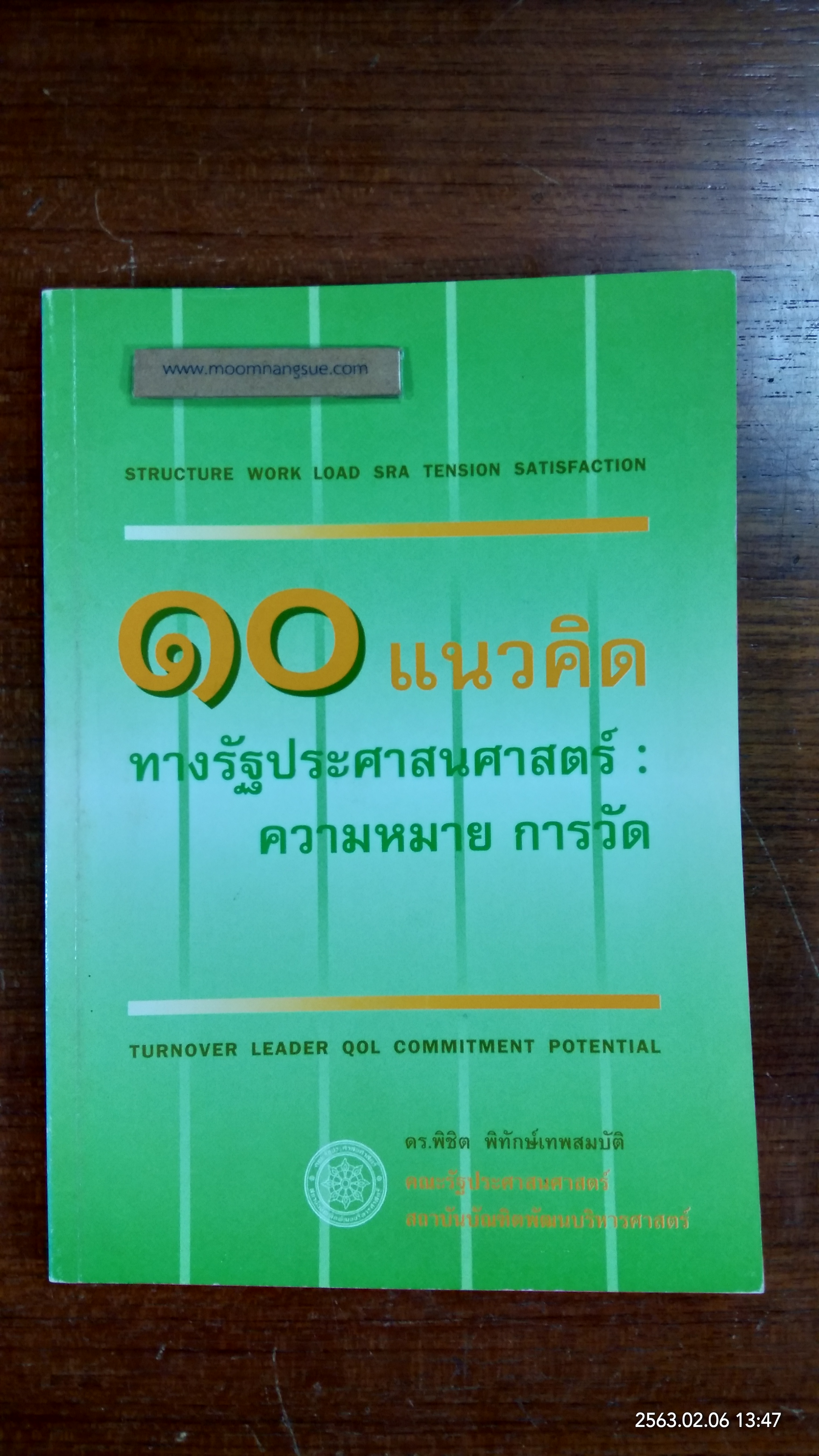 ๑๐ แนวคิดทางรัฐประศาสนศาสตร์ : ความหมาย การวัด / ดร.พิชิต พิทักษ์เทพสมบัติ
