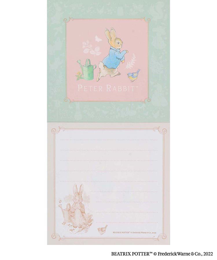 สมุดฉีก Peter Rabbit Square Memo สีฟ้า ขนาด 9.5 x 9.5 x 1 ซม. มี 4 ลาย รวม 100 แผ่น