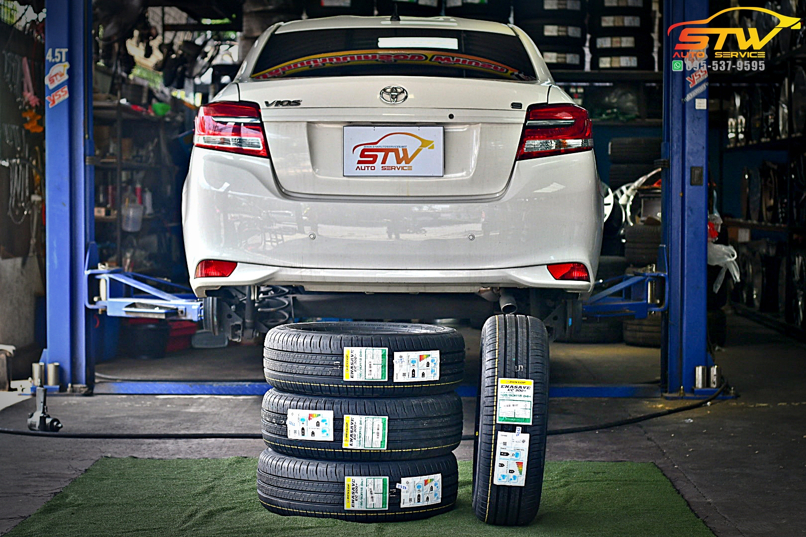 เปลี่ยนยาง TOYOTA VIOS DUNLOP ENASAVE EC300 PLUS 185/60R15 84H