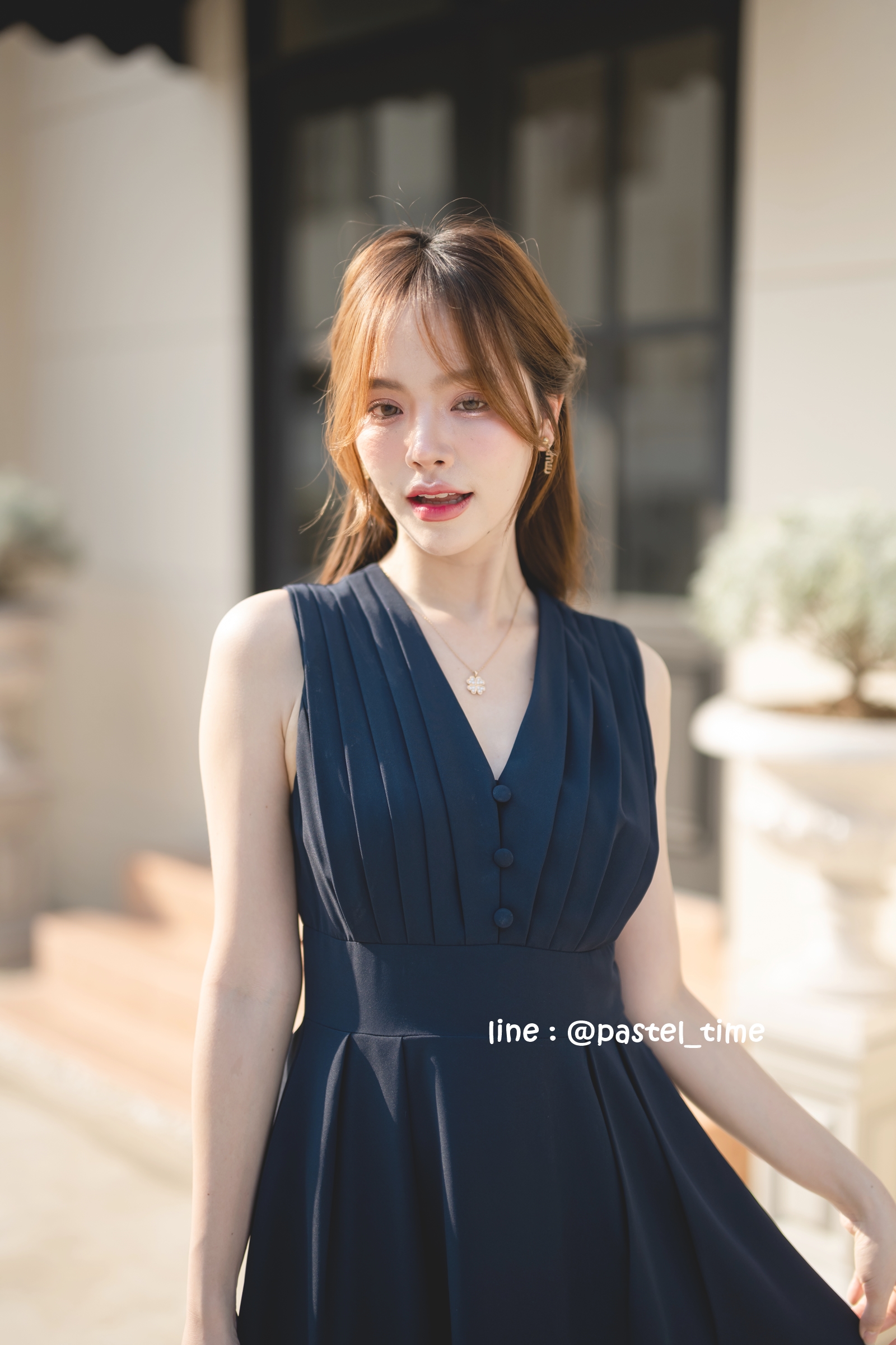 Aubrey Midi Dress : สีกรม **มีแต่XL**