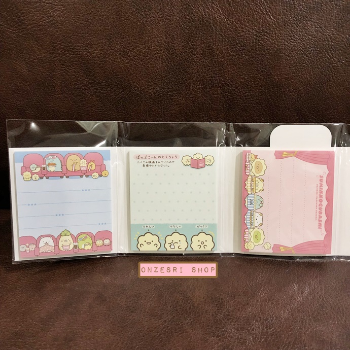 กระดาษโน้ต Memo แบบเล่ม Sumikko Gurashi Movie Theatre แบบ Theatre ขนาด 9 x 7 x 1.8 ซม. กระดาษมี 6 ลาย รวม 120 แผ่น