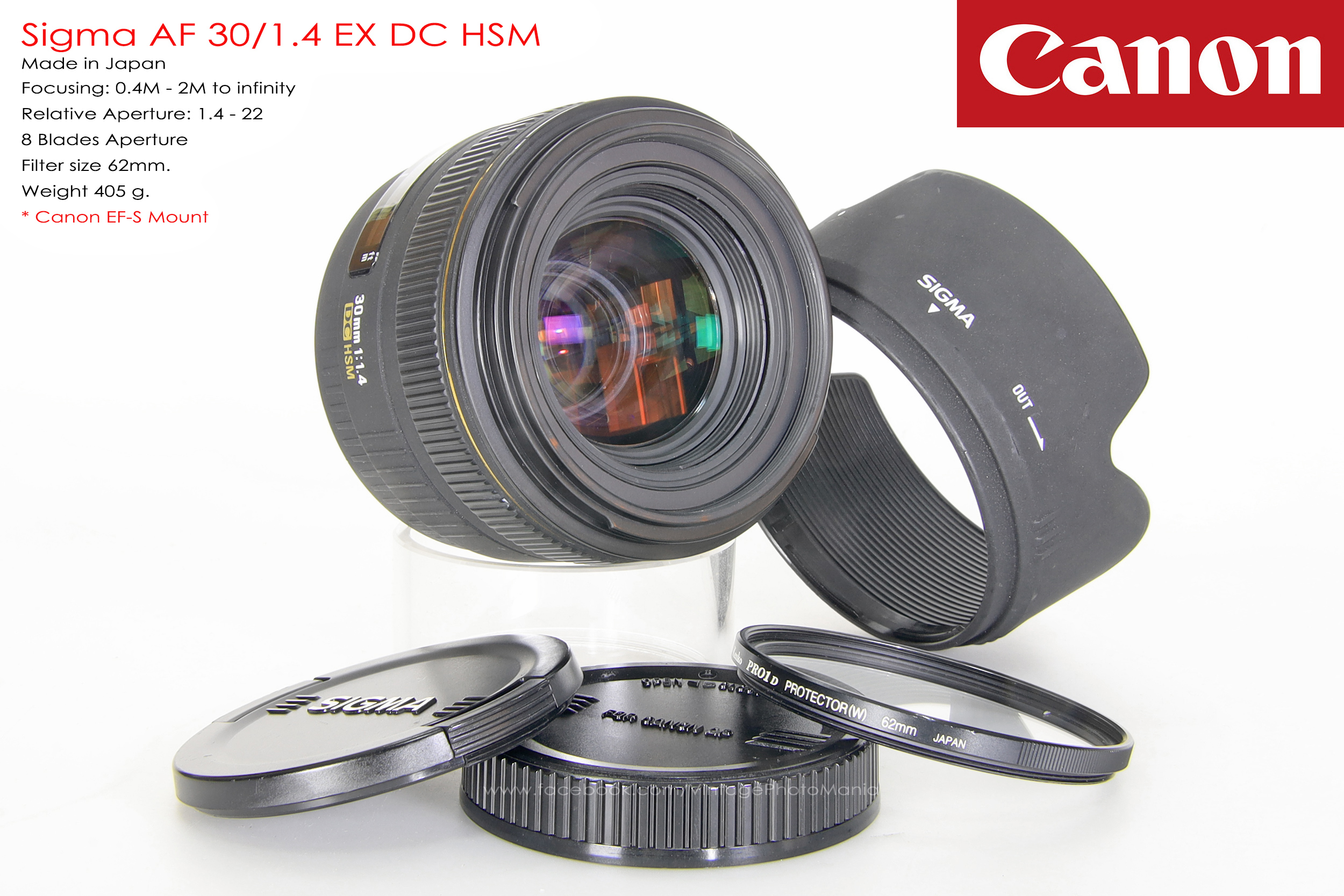 Sigma AF 30/4.4 EX DC HSM *Canon EF-S Mount เลนส์ฟิกซ์ไวแสงละลายหลังสวย