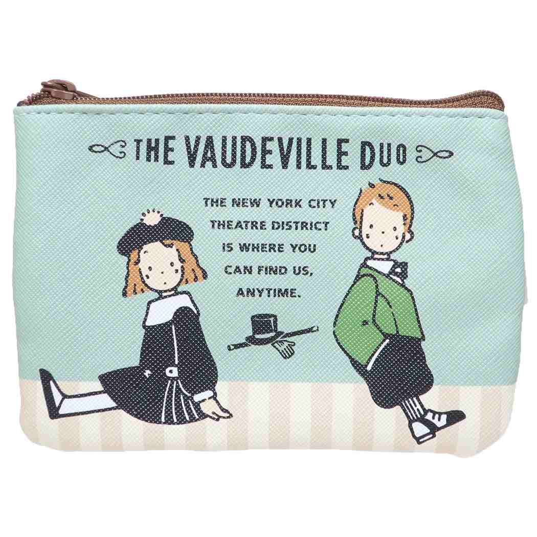 กระเป๋า Sanrio Characters Fancy Retro Collection Pouch & Tissue Case แบบ The Vaudeville Duo ด้านหลังใส่ทิชชู่ได้ มีซิปปิดเปิด ขนาด 13 x 9.5 x 0.7 ซม. ทำจาก PVC