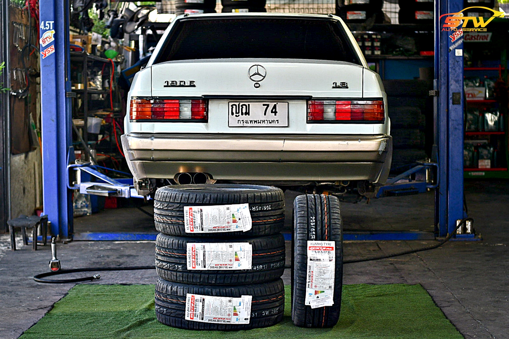 ยาง KUMHO ECSTA PS31 205/45R17 88W ติดตั้งใส่ Mercedes Benz 190E