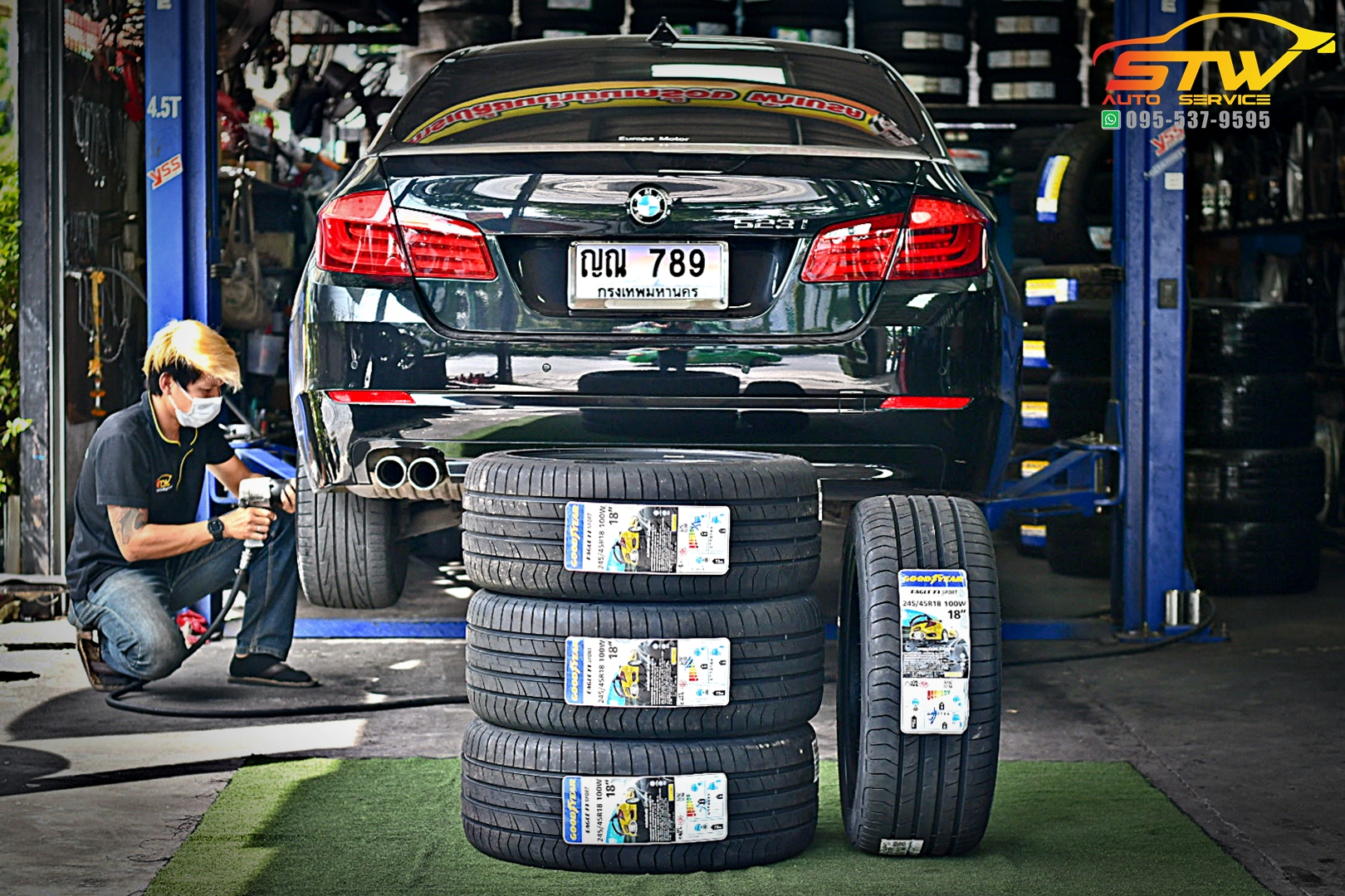 เปลี่ยนยาง BMW Series 5 523i GOODYEAR EAGLE F1 SPORT 245/45R18 100W