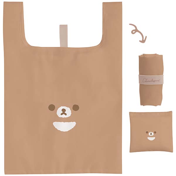 กระเป๋า Eco Bag ลาย Rilakkuma Cotton Face แบบ Chairoi Koguma พับได้ พกพาสะดวก ขนาด 63 x 38 ซม. / พับแล้วเหลือ 14 x 14 ซม.