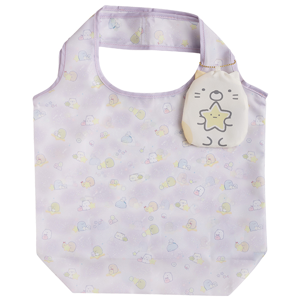 กระเป๋า Eco ลาย Sumikko Gurashi Hoshizora Sampo Shopping Bag แบบแมว Neko พับได้ พกพาสะดวก มีที่เก็บเป็นพวงกุญแจ ขนาด 50 x 41 x 14 ซม. / พับแล้วเหลือ 13.5 x 12 x 2 ซม.