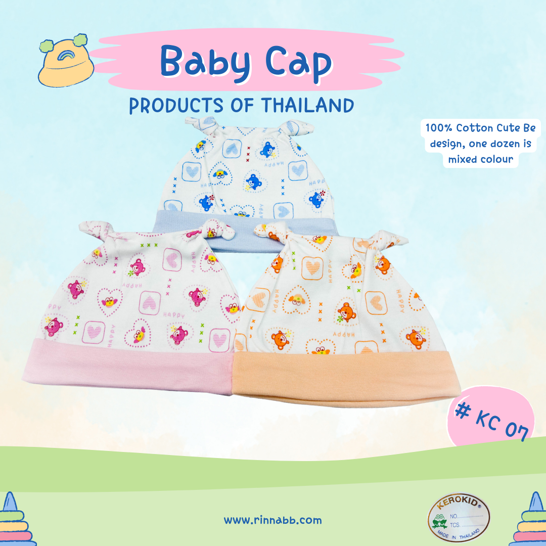 Cap for new born หมวกผูกโบว์คู่