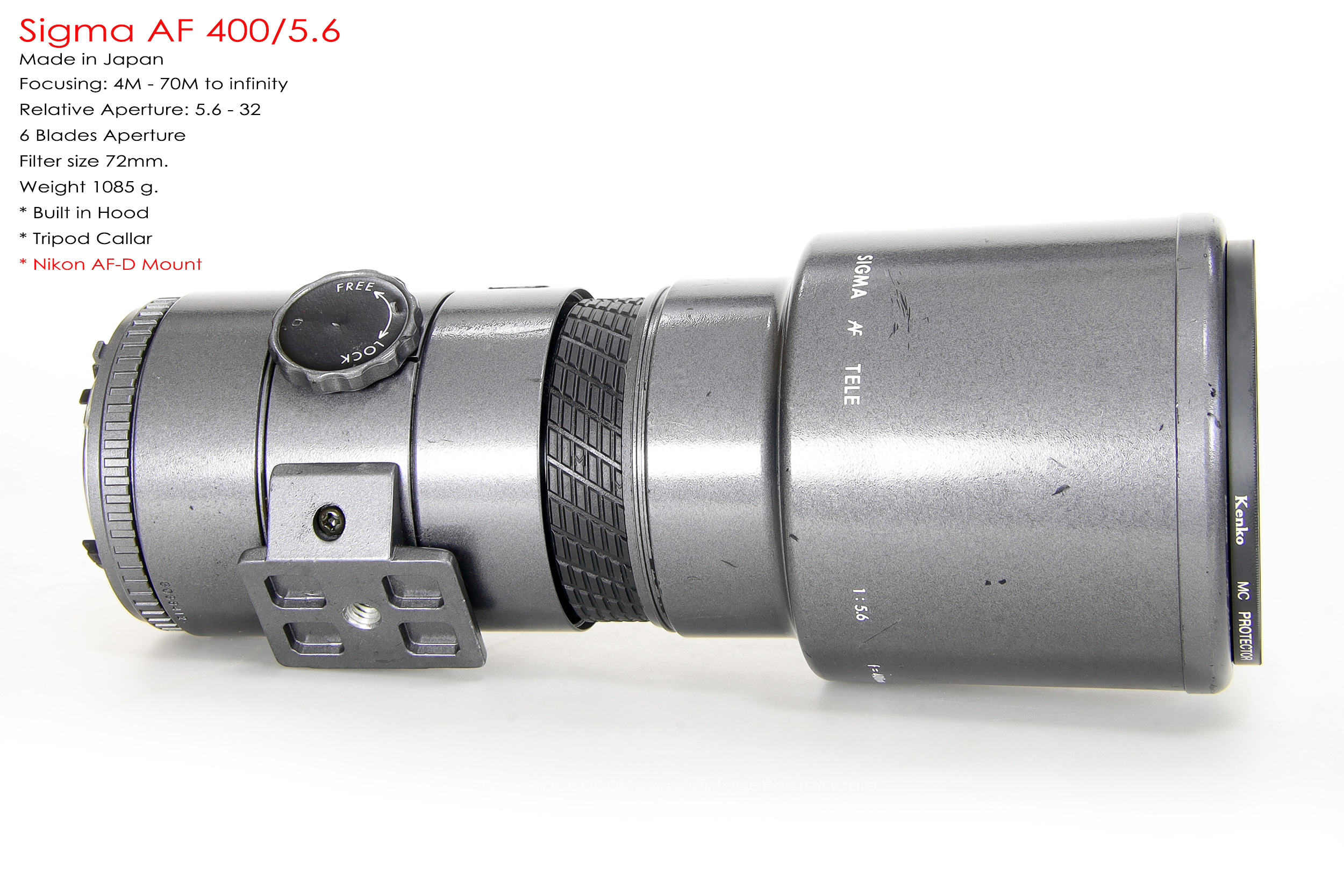 Sigma AF 400/5.6 *Nikon AF-D Mount เลนส์ซูมซูเปอร์เทเลสายถ่ายนกเอฟกว้าง