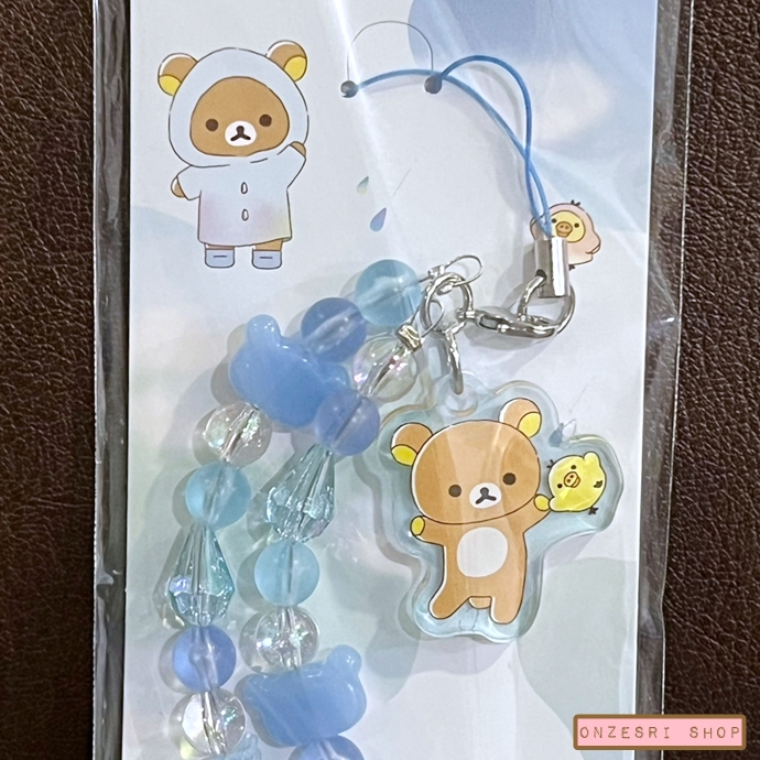 สายคล้องมือถือ Rilakkuma Rainy Days, Sunny Days Smartphone Strap ขนาด 13 x 5.5 ซม. ทำจากเรซิ่น & ลูกปัด มี 2 แบบให้เลือก
