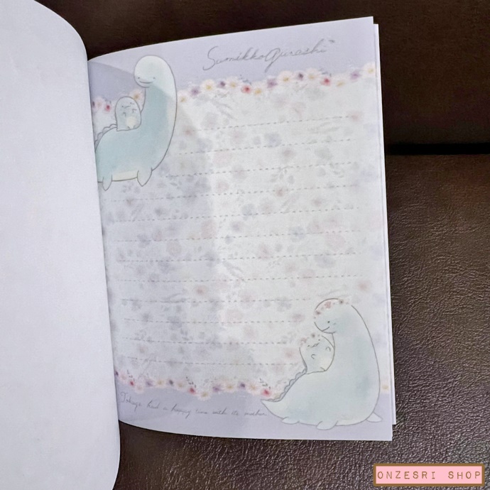 สมุดเล่มเล็ก ลาย Sumikko Gurashi Tokage Memories แบบนอน ขนาด 14 x 10.5 x 1.2 ซม. มี 4 ลาย รวม 120 แผ่น