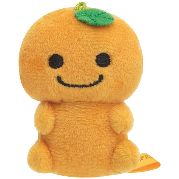 ตุ๊กตาเล็ก San-X แบบส้ม Mikanbouya (Orange Boy) ด้านบนมีที่ห้อย เอาโซ่หรือพวงกุญแจมาคล้องได้ ตรงตัวมีเม็ดถ่วงด้านใน ขนาด 7 x 6 x 3.5 ซม.