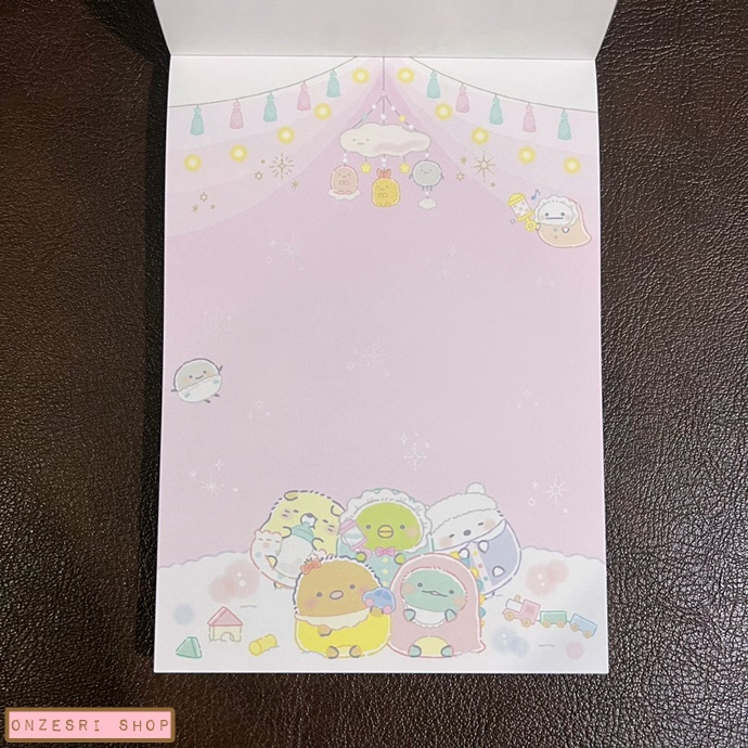 สมุดฉีก Sumikko Gurashi - Sumikko Baby แบบสีชมพู ขนาด 14.8 x 10.5 ซม. มี 4 ลาย รวม 100 แผ่น